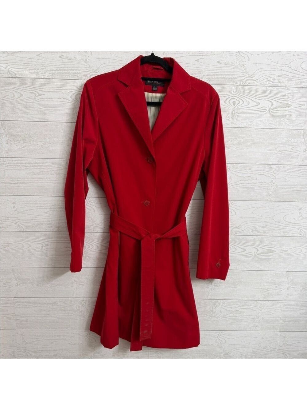 Jason Kole Women’s Red Midi Trench Coat. Size M